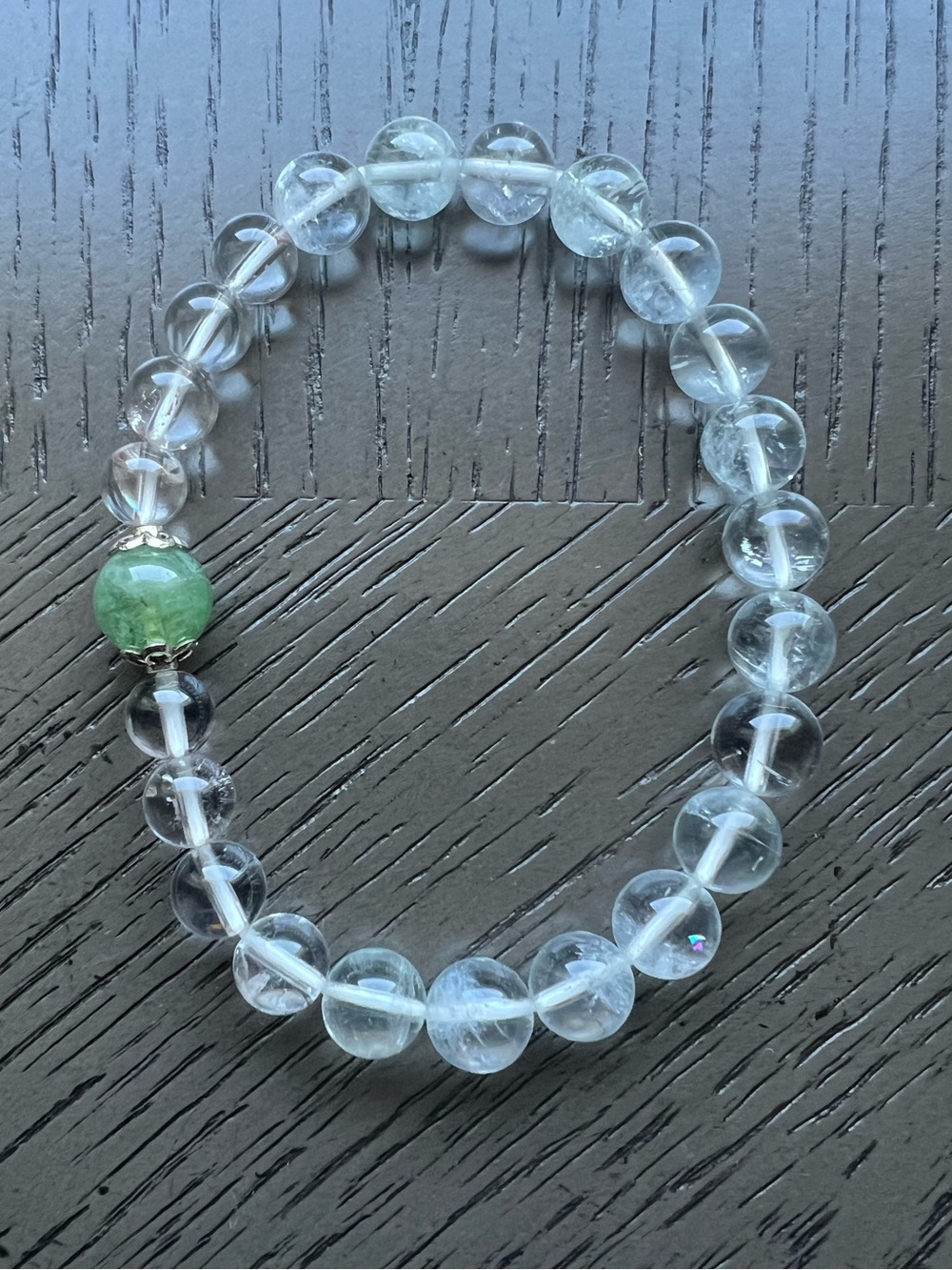 May Birthstone bracelet ( Clear Quartz ) 7-8mm SIZE 7’